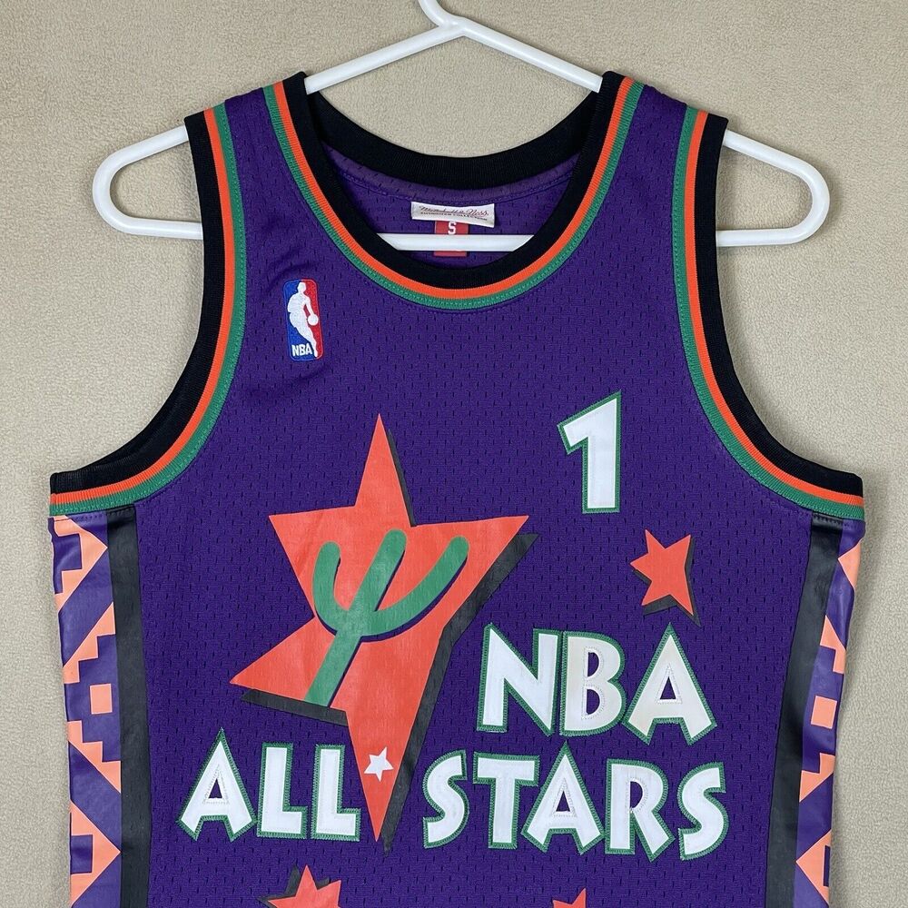 Mitchell&Ness NBA All‎ Stars Basketball Jersey Purple Hardway 1 February 1995 - Picture 2 of 13